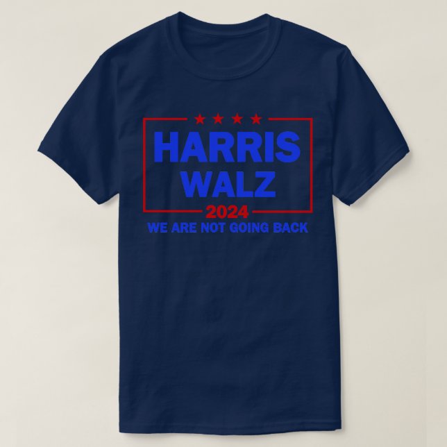 Walz 2024 Não Voltaremos A Camisa Branca (Frente do Design)