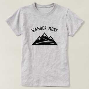 Wander More Mountain pico de camisa para mulheres