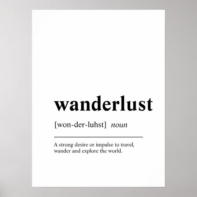 Wanderlust Travel Quote Poster (Frente)
