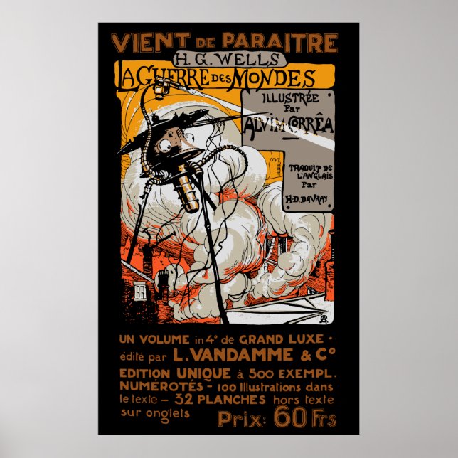 WAR OF THE WORLDS FRENCH POSTER 1906 (Frente)