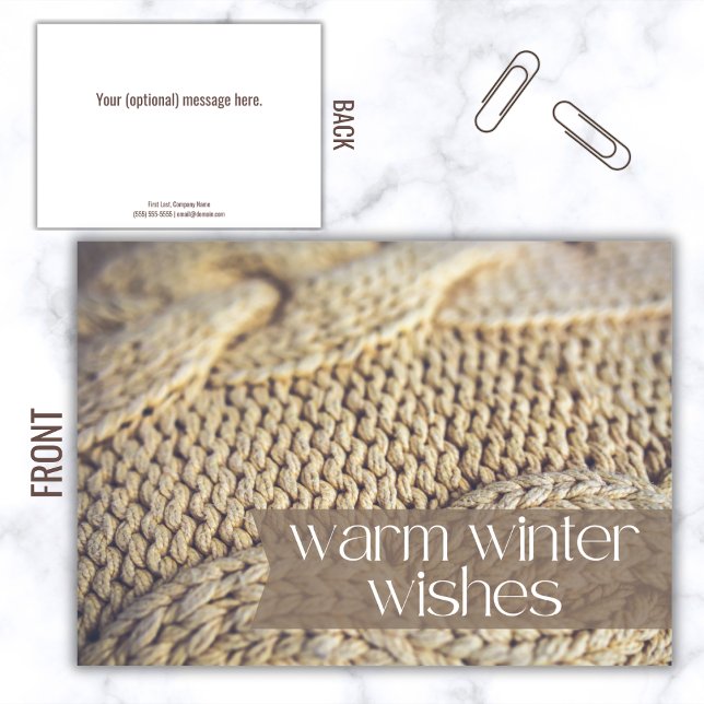 Warm Deseja Cartões de Feriados Felizes do Realtor (Warm Winter Wishes flat card)