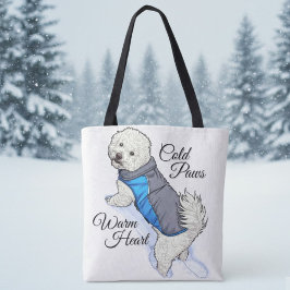 Warm Heart Snow Bichon Tote