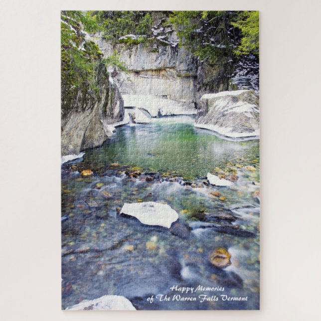 Warren Falls Vermont.Natal Presentes Quebra-cabeça (Vertical)