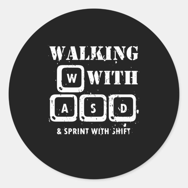 WASD - Adesivo de teclado do jogador de PC minimal (Frente)