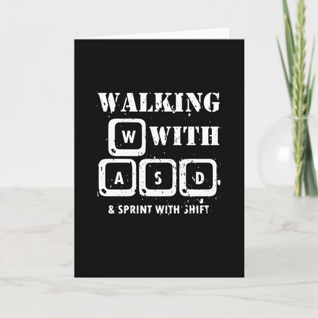 WASD - Cartão de Cumprimentos para Fãs de Jogos de (Frente)