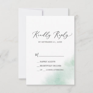 Wash de Aquarela   Placa RSVP Simples Verde