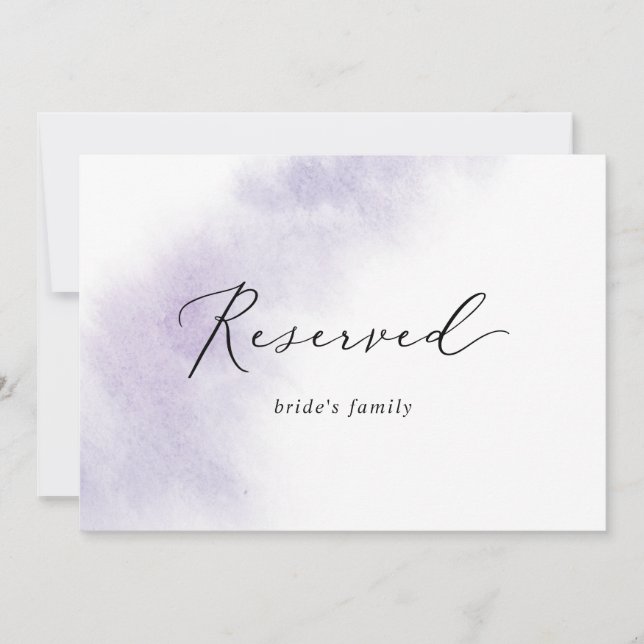 Wash de Aquarela | Purple Reserved Sign (Frente)