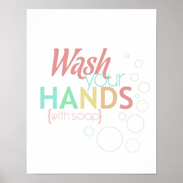 wash your hands - with soap - poster (Frente)