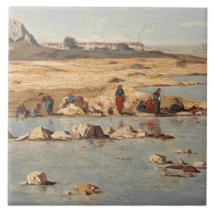 Washerwomen nos bancos do Durance, 1866