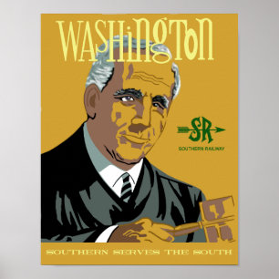 Washington, C.C.  Poster de viagens retro do