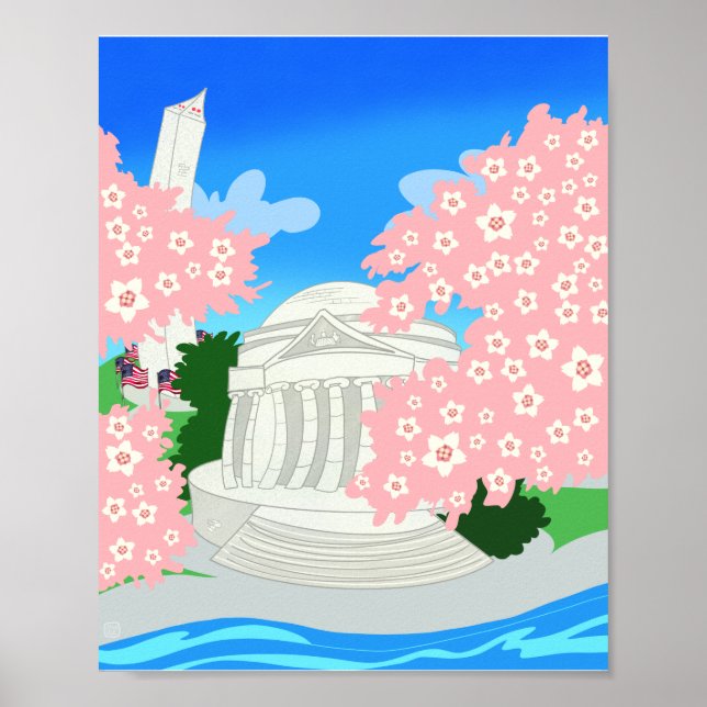 Washington DC Cherry Blossoms Poster (Frente)