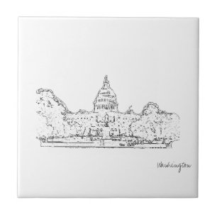 Washington DC EUA Capitol Sketch