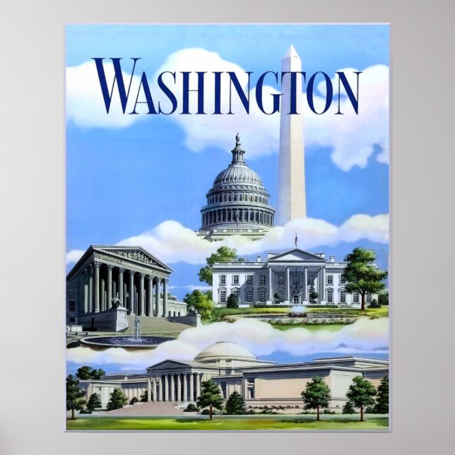 Washington, poster de viagens DC (Frente)