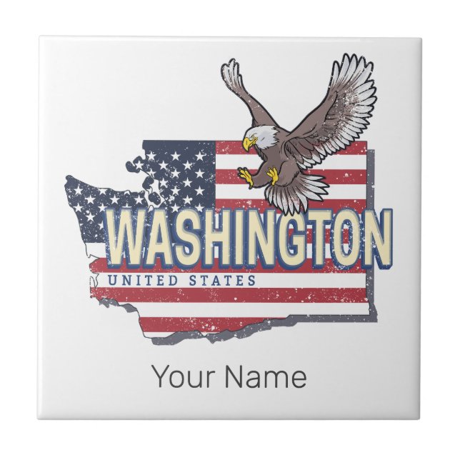 Washington State United States Map USA Souvenir (Frente)