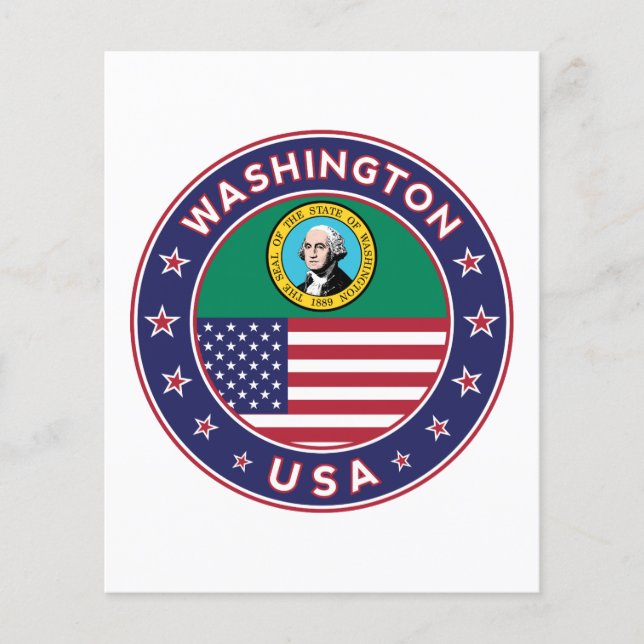 Washington sticker, phone case, tote bag (Frente)