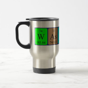 Wassup mesa periódica caneca de viagem de palavras