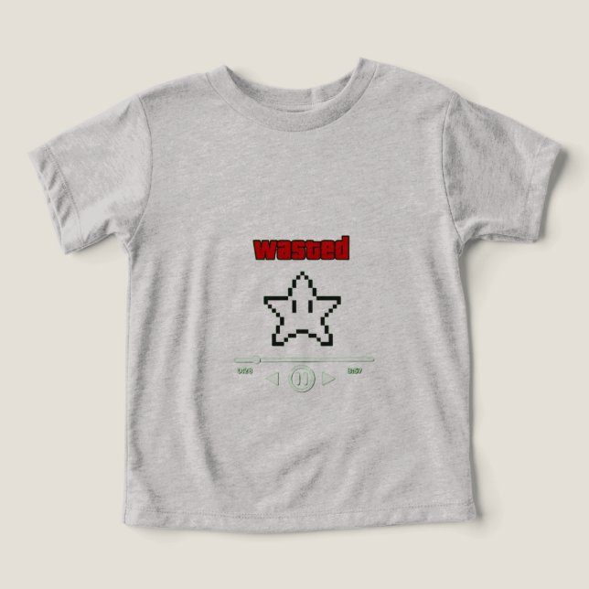 “Wasted Star” Retro Gamer Kids Tee  (Design frontal)