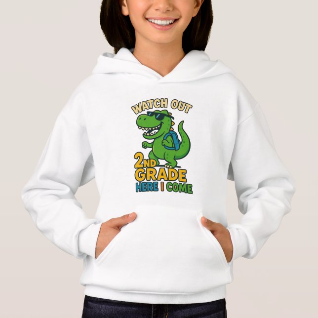 Watch Out 2nd Grade Here I Come Kids Hoodie (Frente)