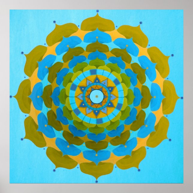 Water flower Mandala Poster (Frente)