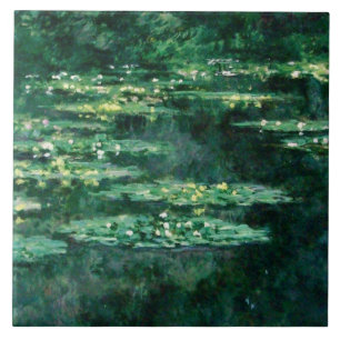 WATER LILILIES IN GREEN POND por Claude Monet