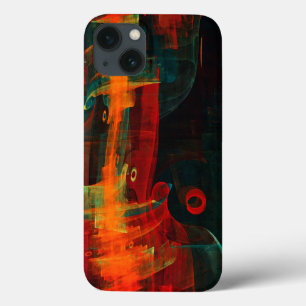 Water Orange Red Blue Modern Abstract Art Pattern