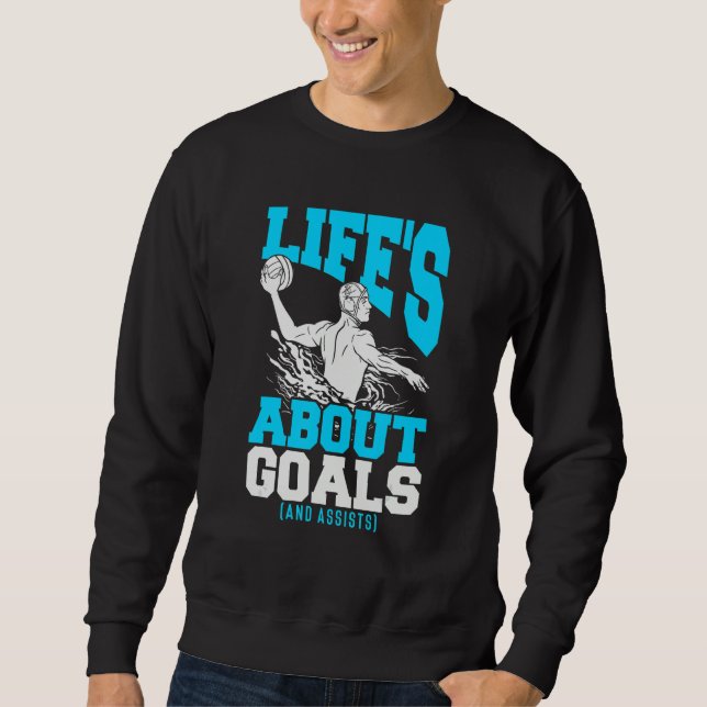 Water Polo Player Quote Life's About Goals Water P (Frente)