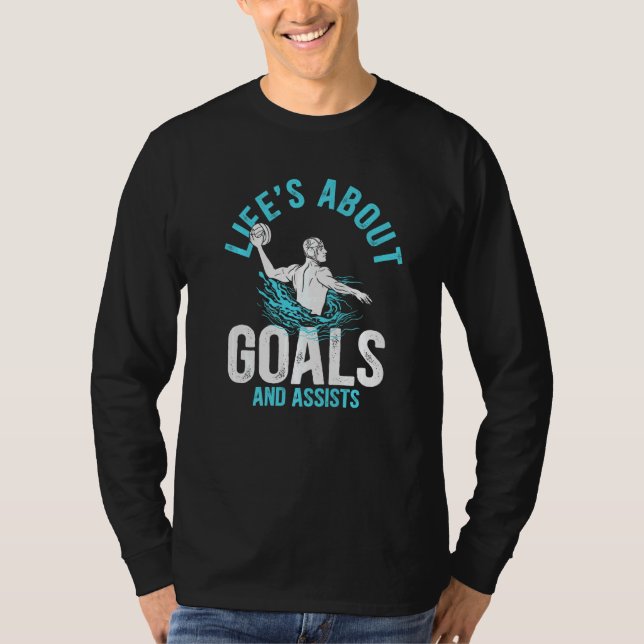 Water Polo Player Quote Life's About Goals Water P (Frente)