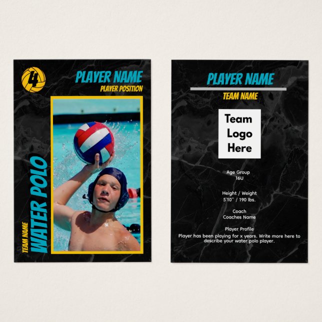 Water Polo Trading Card (Frente & Verso)