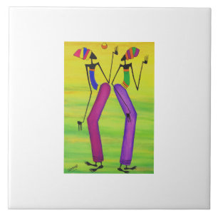 Watercolor, Afro art Sun Party