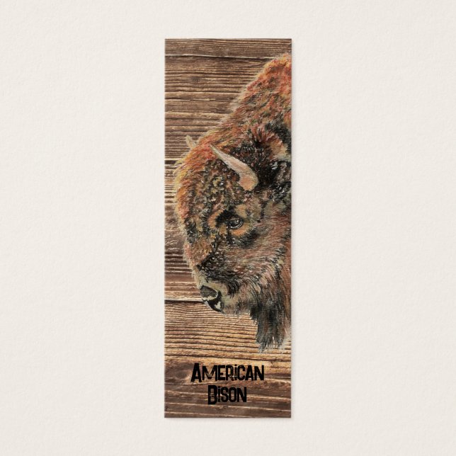 Watercolor American Bison Buffalo Animal BookMark (Frente)