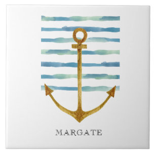 Watercolor ANCHOR Coastal Beach MARGATE
