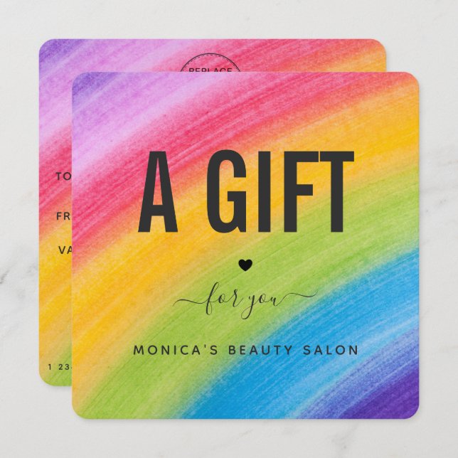 Watercolor Arco-Íris Brushsalvaguardar Beauty Salo (Frente/Verso)