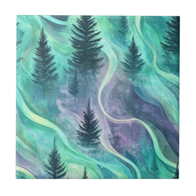 Watercolor Aurora Borealis Forest (5) (Frente)