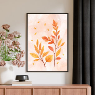 Watercolor Autumn Deixa Poster Botânico