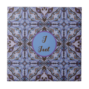 Watercolor Azulejo Purple Espanhol Personalizado