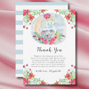 Watercolor Baby Koala Com Convite À Lua