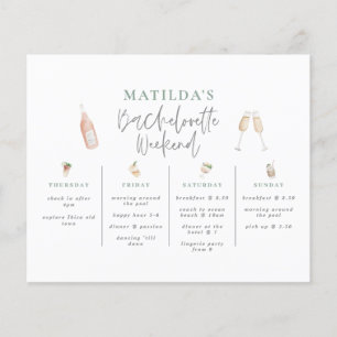 Watercolor Bachelorette - fim de semana verde