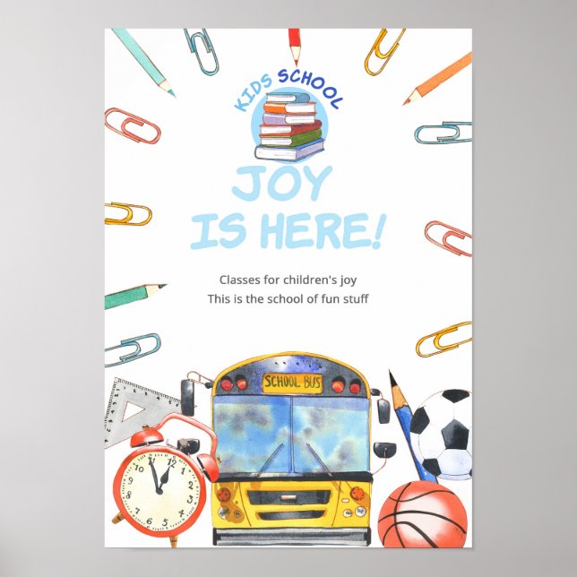 Watercolor Back to School Poster (Frente)