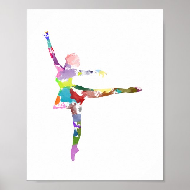 Watercolor Ballerina Poster (Frente)