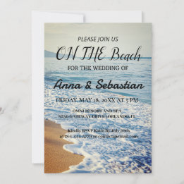 Watercolor Beach No Convite Para Casamento Praia