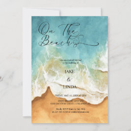 Watercolor Beach No Convite Para Casamento Praia