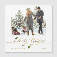 Watercolor Berries Foto Feliz Natal