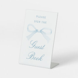 Watercolor Blue Bow Guest Book