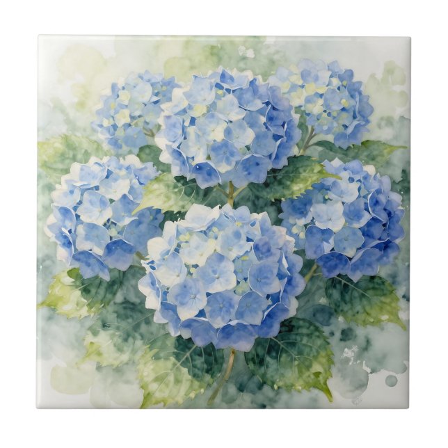 Watercolor Blue Hydrangea Bouquet (Frente)