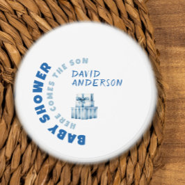 Watercolor blue minimalist baby shower boy