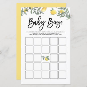 Watercolor Boho Lemons - Chá de fraldas Bingo
