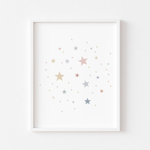 Watercolor Boho pastel stars impressão