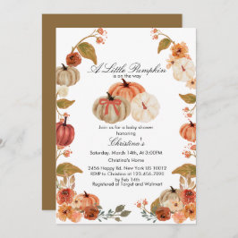 Watercolor Boho Pumpkin Babyshower Convite
