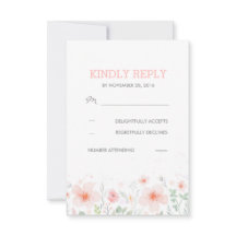 Watercolor Botanical Flowers Meadow Wedding RSVP