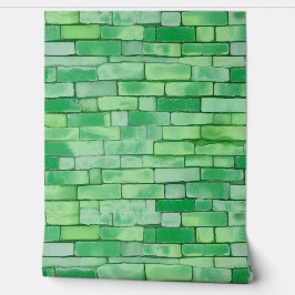 Watercolor Bricks Kelly Green Padrões